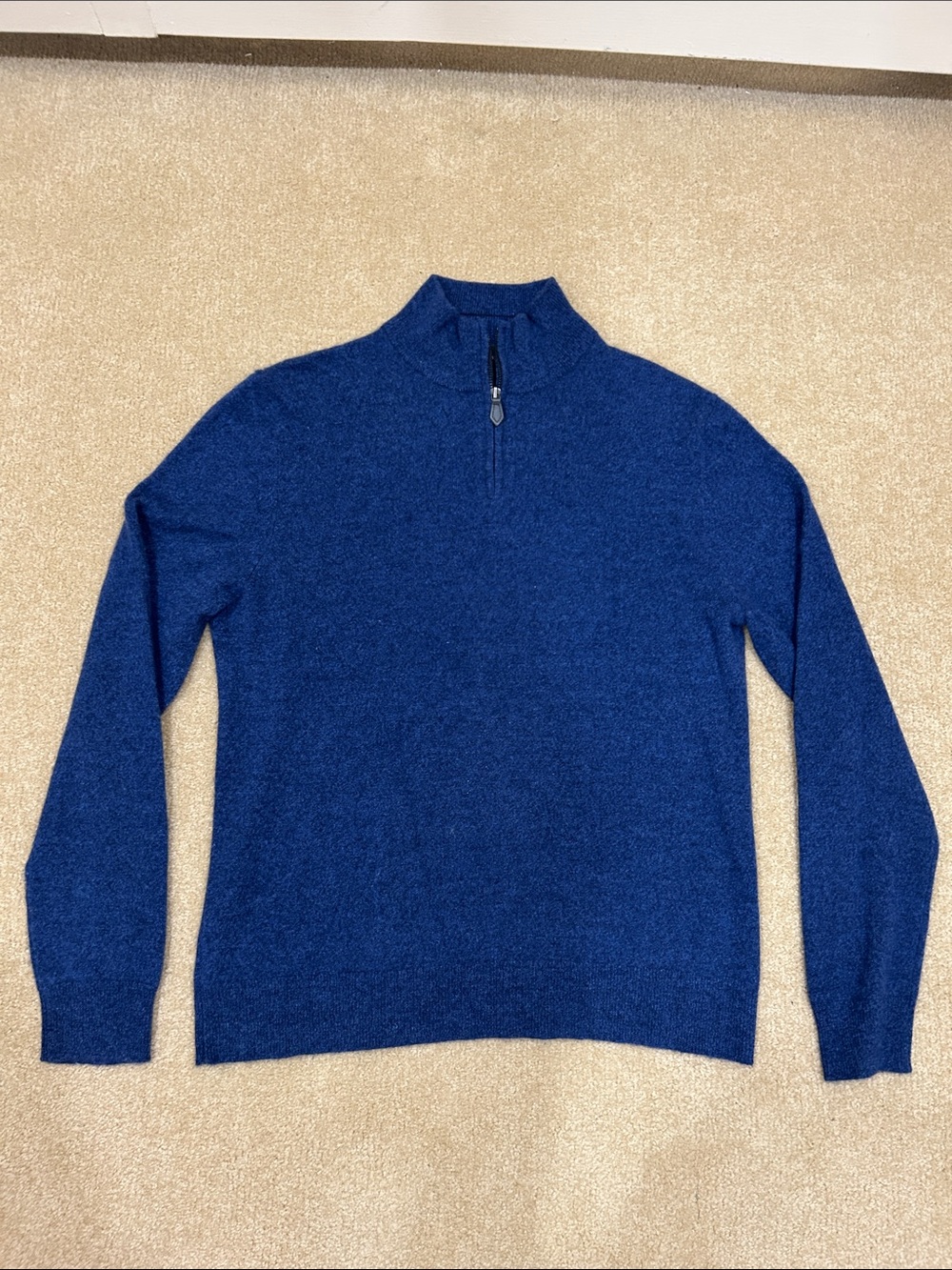 Men's Cashmere Half-Zip Sweater in Navy Blue